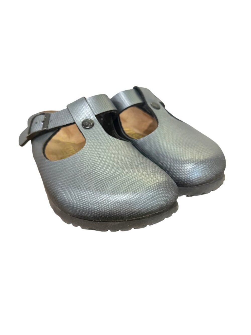 Birkenstock Papillio Bern Backless Clogs Blue Metallic Slip-On Comfort Size 6 - Picture 6 of 11